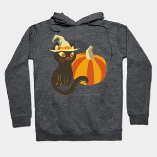 Pumpkin, hat and a cat! Hoodie